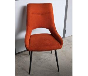 Chaise SO 67 Tissu coloris Orange Citrouille - (Existe aussi en tissu Gris Souris, Jaune Paille ou Bleu Turquoise) L53 H92 P62.5cm